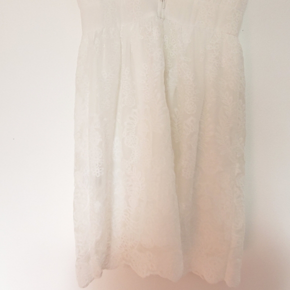 Rebellion White Lace Open Back V Neck Dress - Picture 9 of 11